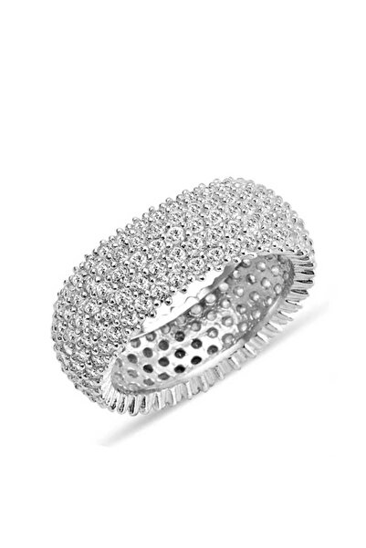 Gumush Gümüş 5 Sıra Beyaz Tamtur Alyans Yüzük