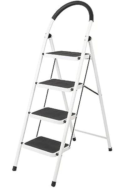 POWER INDUSTRIAL Home Ladder Folding Domestic Stepladder Safety Multi-function Household Steps (4 Steps)