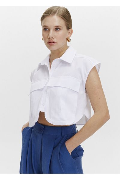 FK PYNAPPEL Large Pocket Detailed Crop Shirt