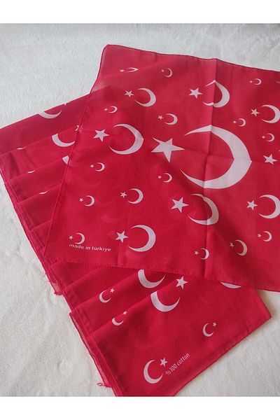 HURİSÖNMEZ 12 Pack Turkish Flag Scarf 50*50 cm