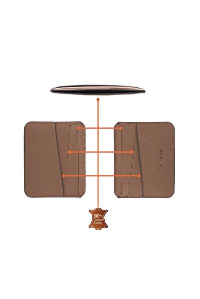 gio&mi Boris Γνήσιο Δερμάτινο Ανδρικό Καφέ (CASUAL MODEL) Θήκη Επαγγελματικής Κάρτας