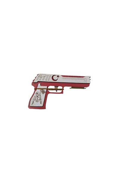 Ahtek Wooden Toy Gun Set 3 Sachets: Captain America Shield + Hammer + Rubber Shooting Gun