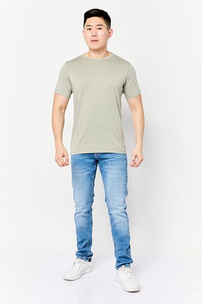 Dockers Men Crew Neck Short Sleeves Plain T-shirt, Sage Green
