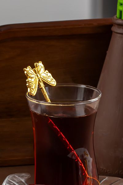 Porsima 4321 6 Gold Metal Teaspoon