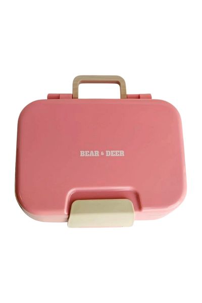 B &D Single Layer Two Compartment Steel Pink Lunch Box Bes001