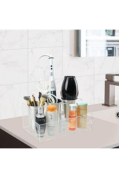 Generic Acrylic Hair Tool Organizer, Clear Hair Dryer & Styling Products Storage
