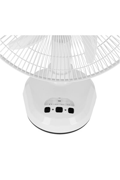 KRYPTON 12'' Table Fan with LED | 2-Speed | Oscillating/Static Modes | Portable Desk Fan for Home/Office