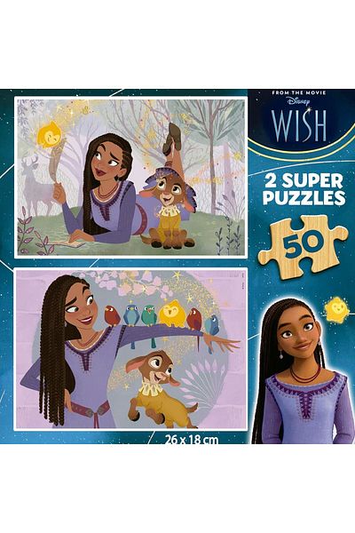 Educa Puzzle Educa 2X50 Piece Disney Wish Wooden Girl Puzzle - 4-6 Years