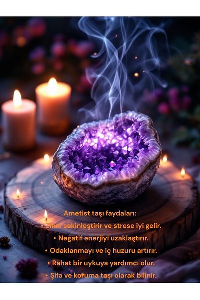 Efulim Hediyelik Real Amethyst Stone Necklace & Bracelet Set, Tree of Life Design, Healing and Energy Jewelry-Special Series