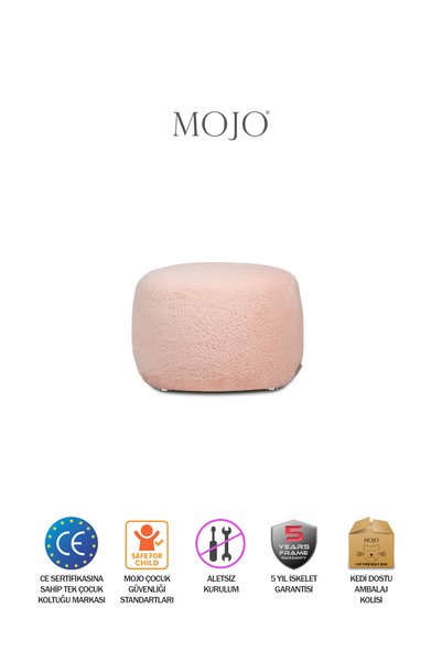 MOJO Pufy Çocuklara Özel Puf Pudra Pembe