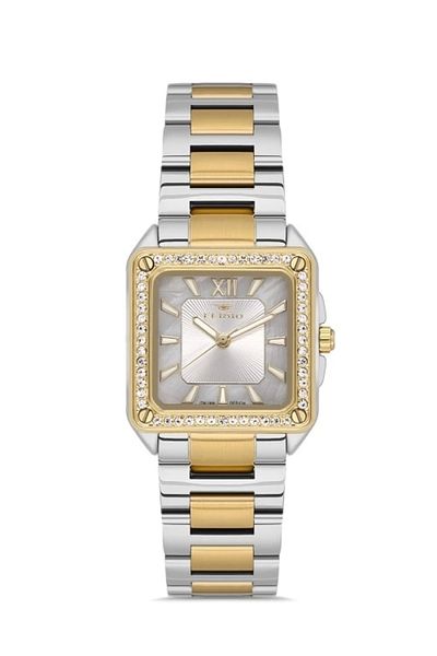 FERRO Yellow and Silver Steel Cord Women's Wristwatch Fl21513A-D