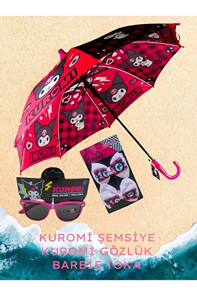 Genel Markalar Kuromi Orijinal Lisanslı Pvc Kaplı Çocuk Şemsiyesi
