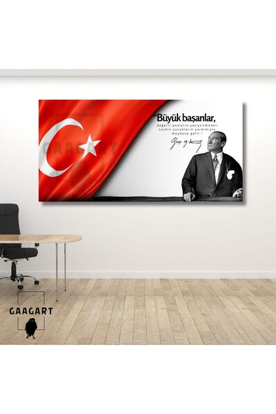 GAAGART Panoramik Kanvas Makam Panosu Atatürk ve Bayrak Anneler Hakkında Sözü