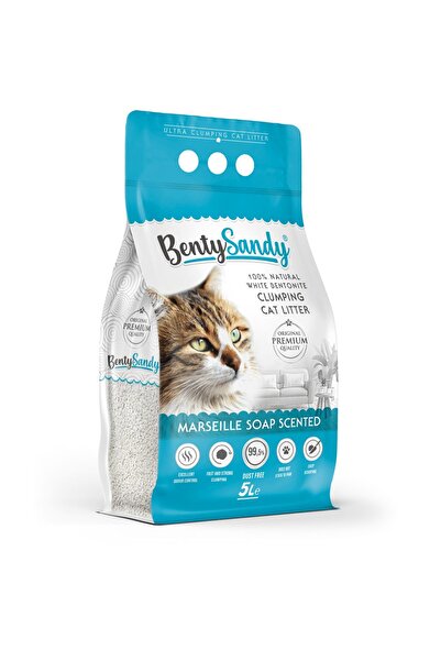 BentySandy Marsilya Sabunu Kokulu Topaklanan Ince Taneli Kedi Kumu 5 Lt