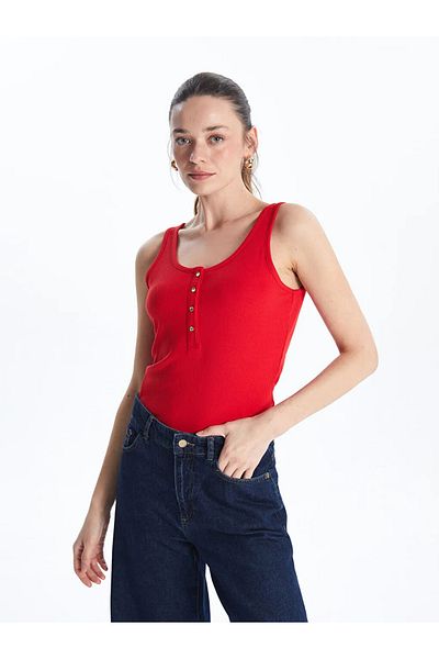 LC Waikiki Lcwaikiki Classic U-Neck Textured Women's Tank Top