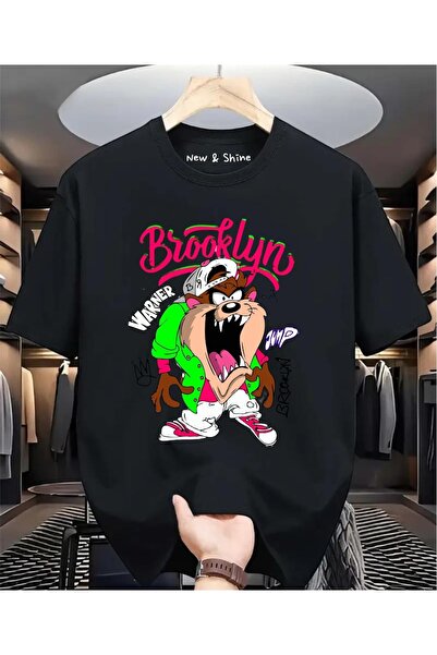 New Shine Μπλουζάκι με στάμπα με στάμπα της Τασμανίας Monster