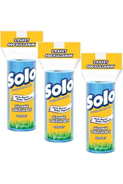 Solo Hijyenik Temizlik Bezi 20 Adet 3lü Set