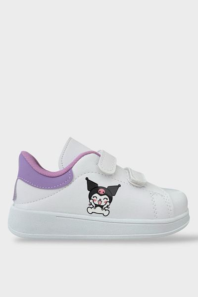 Liger Children's Kuromi Printed Velcro Unisex Sports Shoes White - Lila