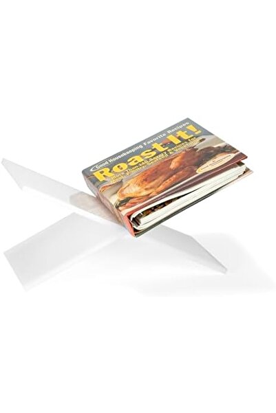 Generic Glossy White Acrylic Book Holder 2-piece Stand For Open/closed Books, Magazines, Textbooks