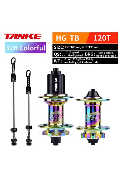 TANKE 32h Colorful Qr 120 Click Hub Bearing Mtb Hub Front Rear 32 36 Holes Disc Brake Bicycle Hubs 7