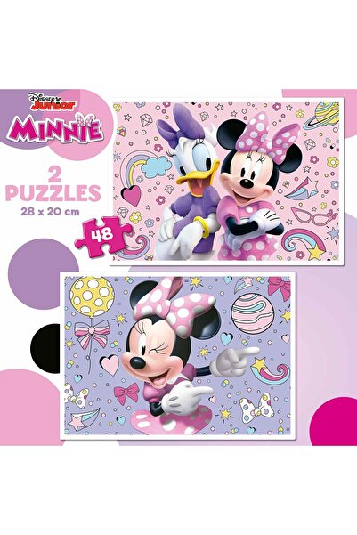 Educa Puzzle Educa 4-6 Yaş 2x48 Parça Disney Minnie Mouse Puzzle - Kız Çocuk Karton Eğitici Puzzle