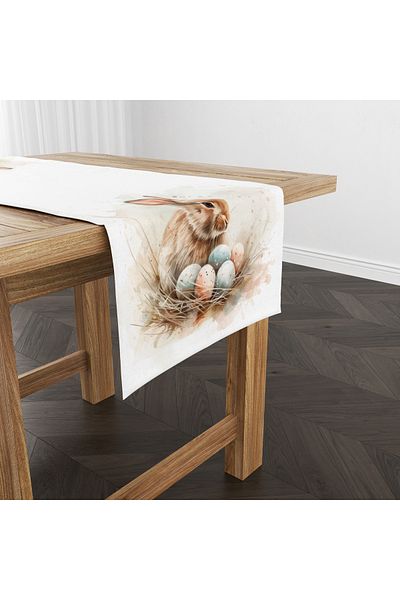 Filamente Digital Printed Runner - Μοτίβο κουνελιού - Πάσχα - Καλή Πάσχα - 140x40 cm