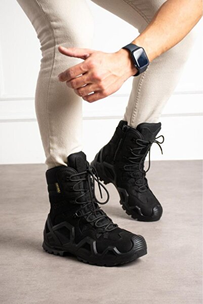 SINGLE SWORD Leo - Fermuarlı Bağcıklı Taktik - Trekking - Outdoor - Airsoft - Avcı Botu Siyah