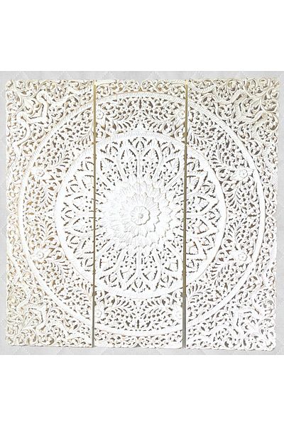 Souq DESIGNS Wall Decor Hand Carved Mandala Wall Mdf boho wall decor Panel 120 x120 CM