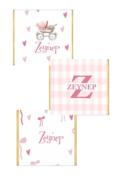 43 cici süsler organizasyon Pink Baby Girl Tag Chocolate Madlen Tag 36 Pieces Full Wrap