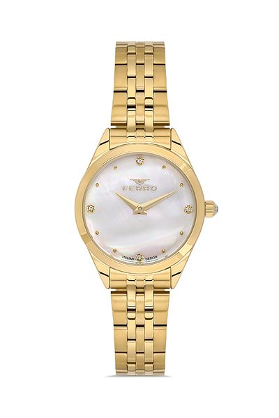 FERRO Yellow Steel Band Women's Wrist Watch Fl40141A-B