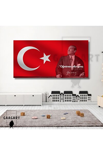 GAAGART Panoramik Kanvas Makam Panosu Atatürk Sözleri “Öğretmen, yıllar sonra...