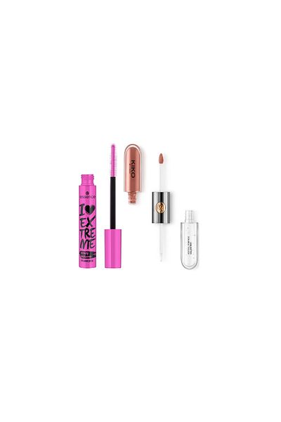Essence I Love Crazy Volume Volume Mascara +Natural Rose 6ml Liquit Lipstick Unlimited Double Touch