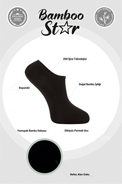 bamboo star Мъжки бамбукови маратонки - черни, безшевни и невидими спортни чорапи, комплект от 6 броя