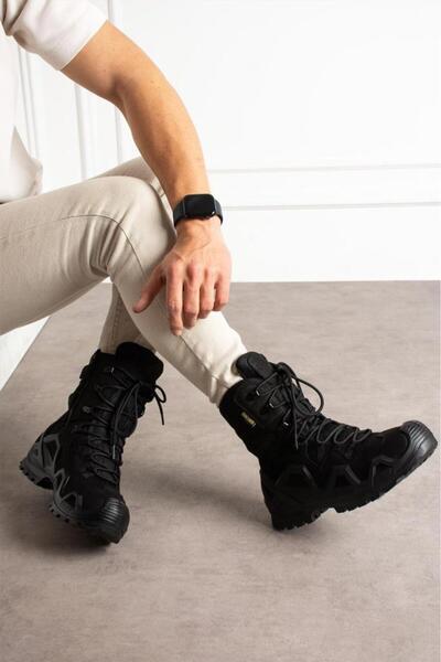 SINGLE SWORD Leo - Fermuarlı Bağcıklı Taktik - Trekking - Outdoor - Airsoft - Avcı Botu Siyah