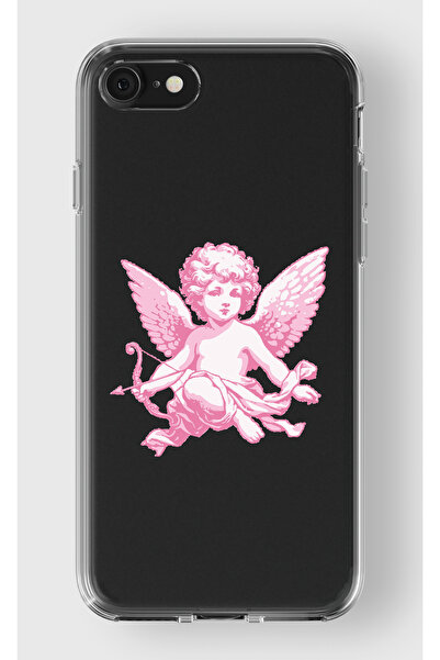 moonset Iphone 7 / 8 / SE Uyumlu Melek Tasarımlı Baskılı Şeffaf Telefon Kılıfı