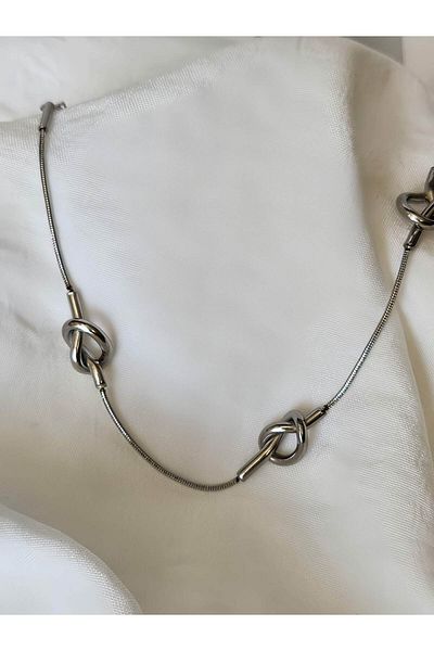 Eva Takı Store Knot Model Silver Color Bracelet