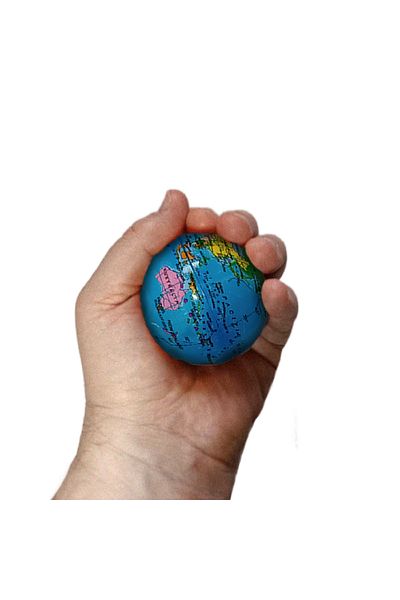 CNE Ticaret Mini Sponge World Globe 6 cm Stressball Quad Pack