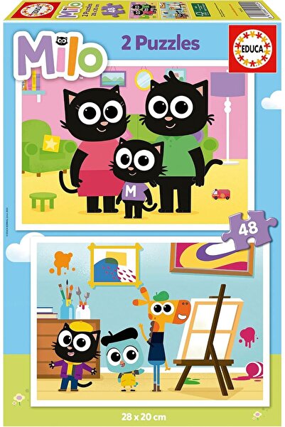Educa Puzzle Educa 4-6 Yaş 2x48 Parça Milo Puzzle - Kız ve Erkek Çocuk Karton...