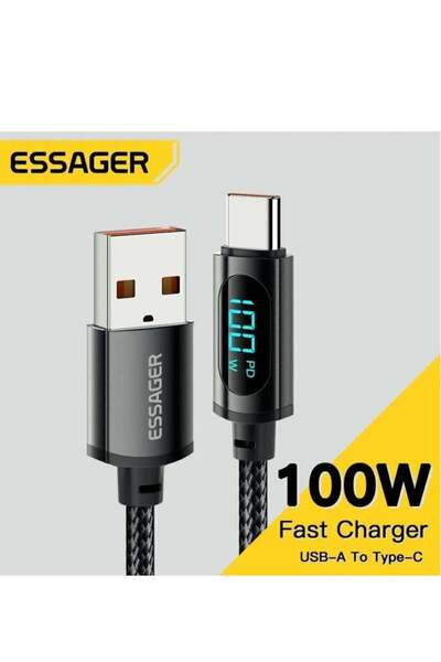 essager كابل USB إلى USB-C فائق المتانة للشحن عالي السرعة 100 وات 7 أمبير ومز...