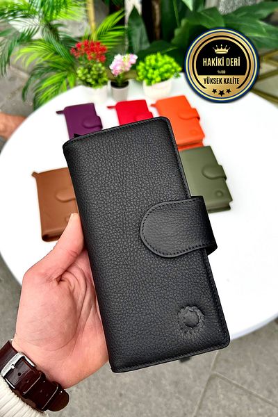CüzCan Bayern Black Genuine Leather Ultra-Useful Women's Wallet