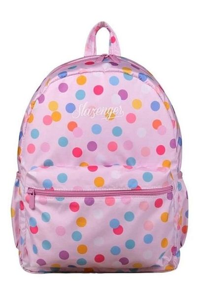 Slazenger Pink Polka Dot Two-Compartment Girl's School and Daily Backpack 24439