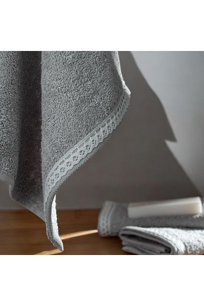 Madame Coco Σετ πετσετών Avrice Boxed & Soap Grey Color 3 πετσέτες 1 σετ σαπουνιού σετ δώρου