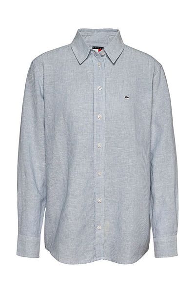 Tommy Hilfiger Women's Tjw Relax Linen Shirt - Blue
