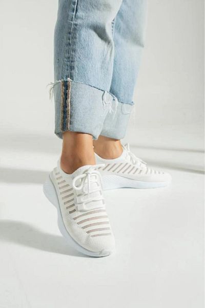 Zerenyus Wina White Knitwear Pantofi sport ortopedici confortabili pentru femei
