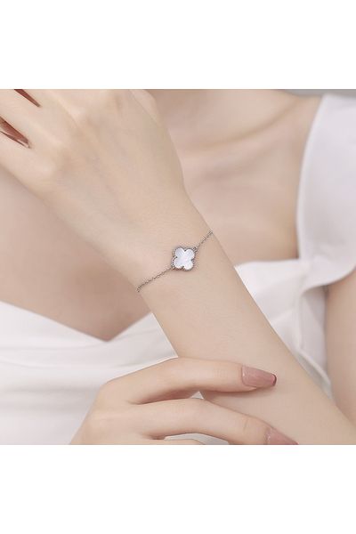delis Bratara Argint 925, Jw1227, Model Trifoi, Placata Cu Rodiu