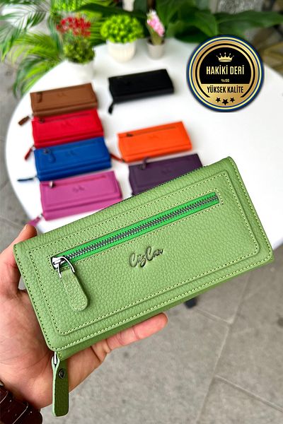 CüzCan Berlin Mint Green Genuine Leather Ultra Useful Women's Wallet
