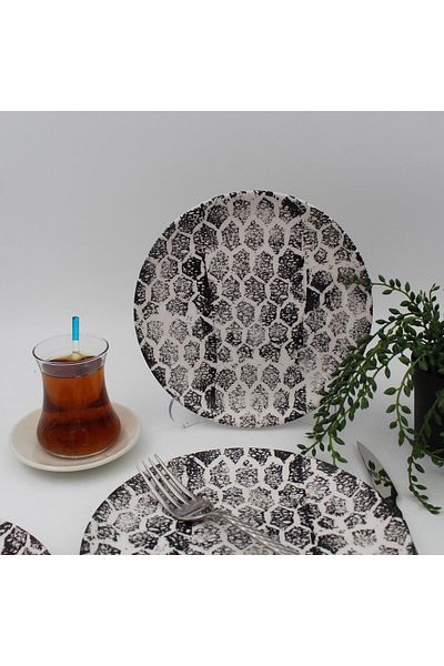 Arna Porselen Snake 20 cm Cake Plate Black
