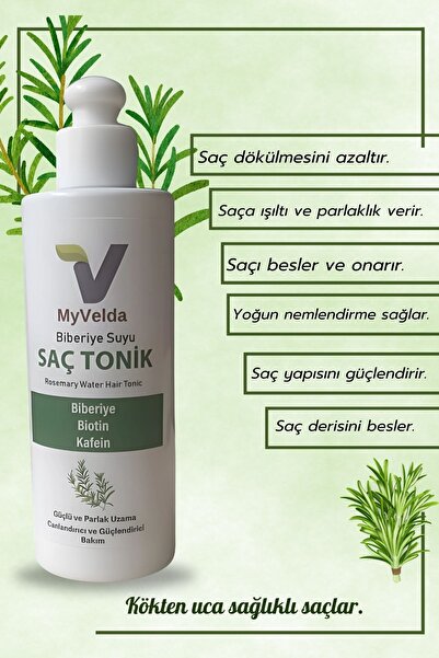 VELDA TECH myVelda Biberiye, At Kuyruğu, Avokado Yağı ve Panthenol ile Saç De...