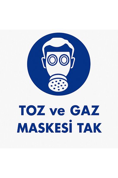 Gündoğdu Warning Sign'Dust and Gas Mask' 23X35 cm
