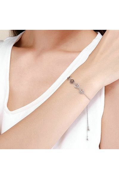 delis Bratara Argint 925, Jw539, Model Labute, Placata Cu Rodiu
